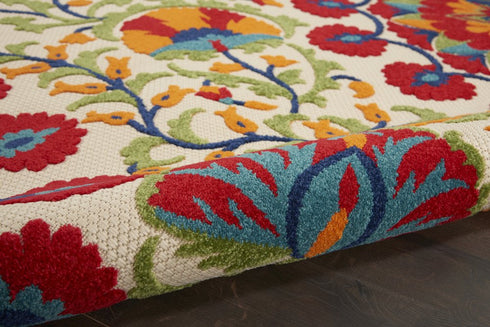 Red and Multicolor Indoor Outdoor Runner Rug